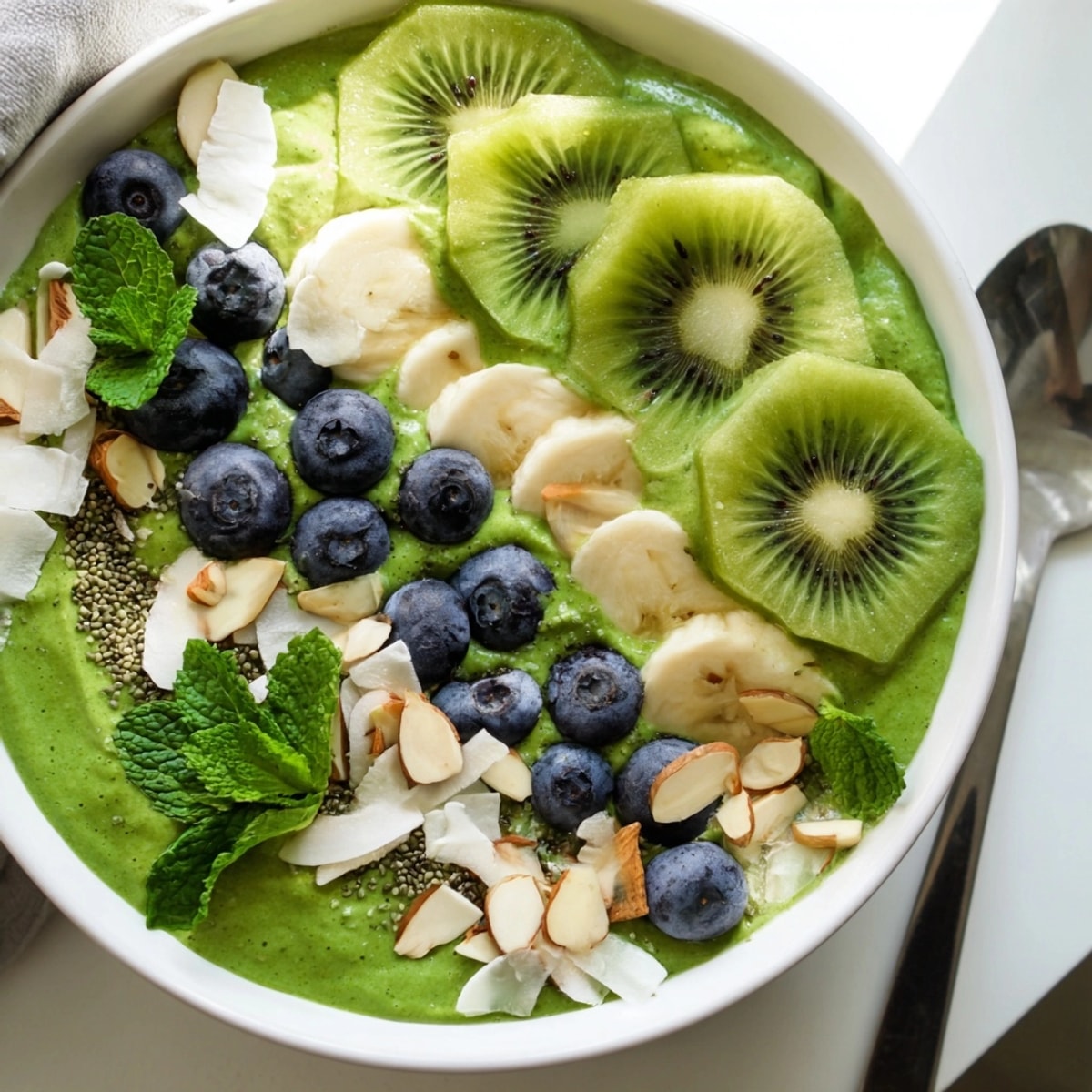 Nutritious and delicious Green Detox Smoothie Bowl—a healthy breakfast, blended to perfection with wholesome ingredients.