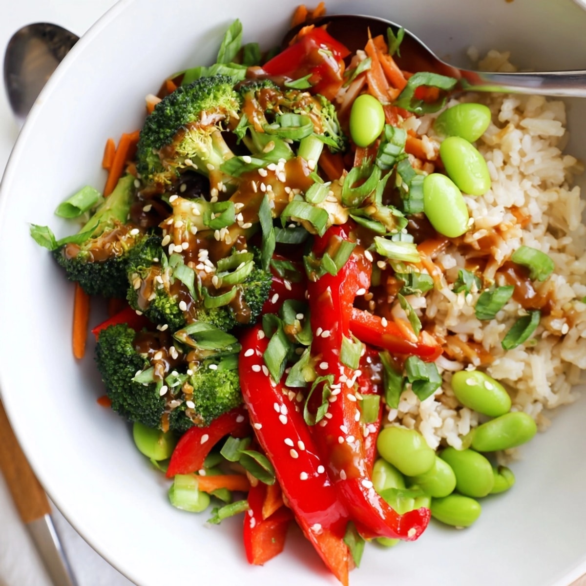 Colorful Veggie Teriyaki Rice Bowl, a healthy and flavorful vegetarian Asian-inspired recipe.