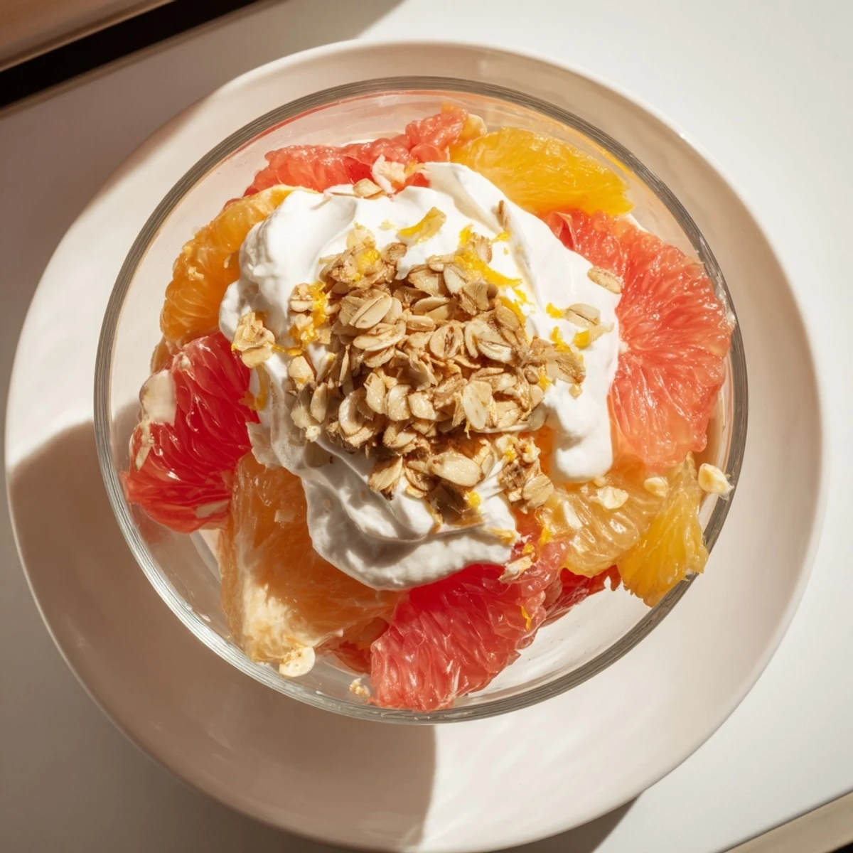 This Cozy Bright Citrus dessert showcases vibrant citrus fruits, creating a refreshing, sweet treat.