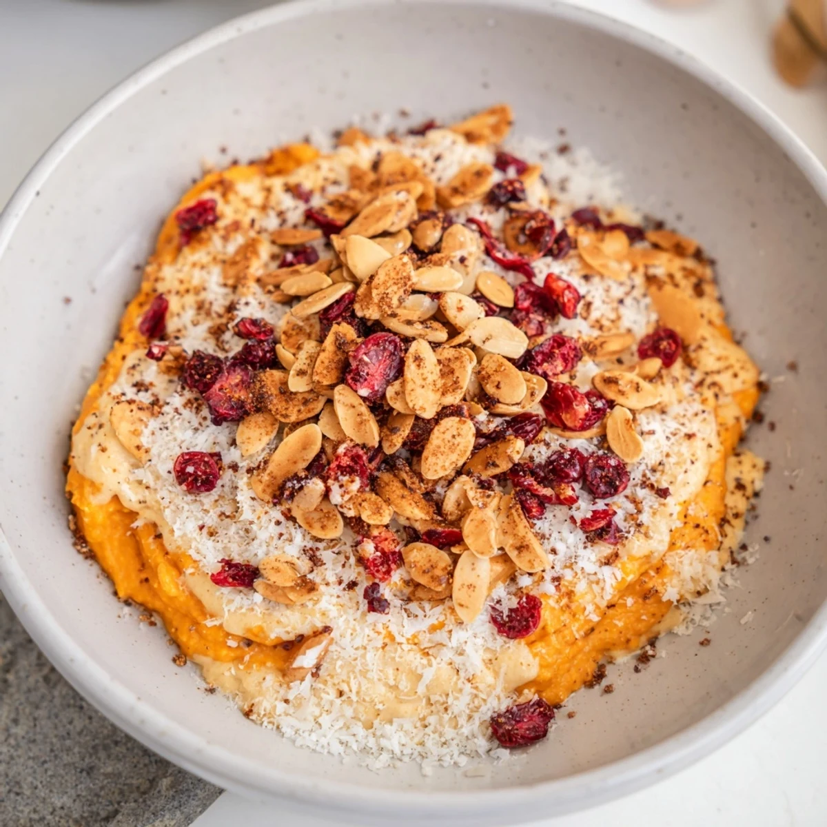 A delicious bowl of Snowy Kale salad, a gluten-free and vegetarian dish perfect for a light meal.