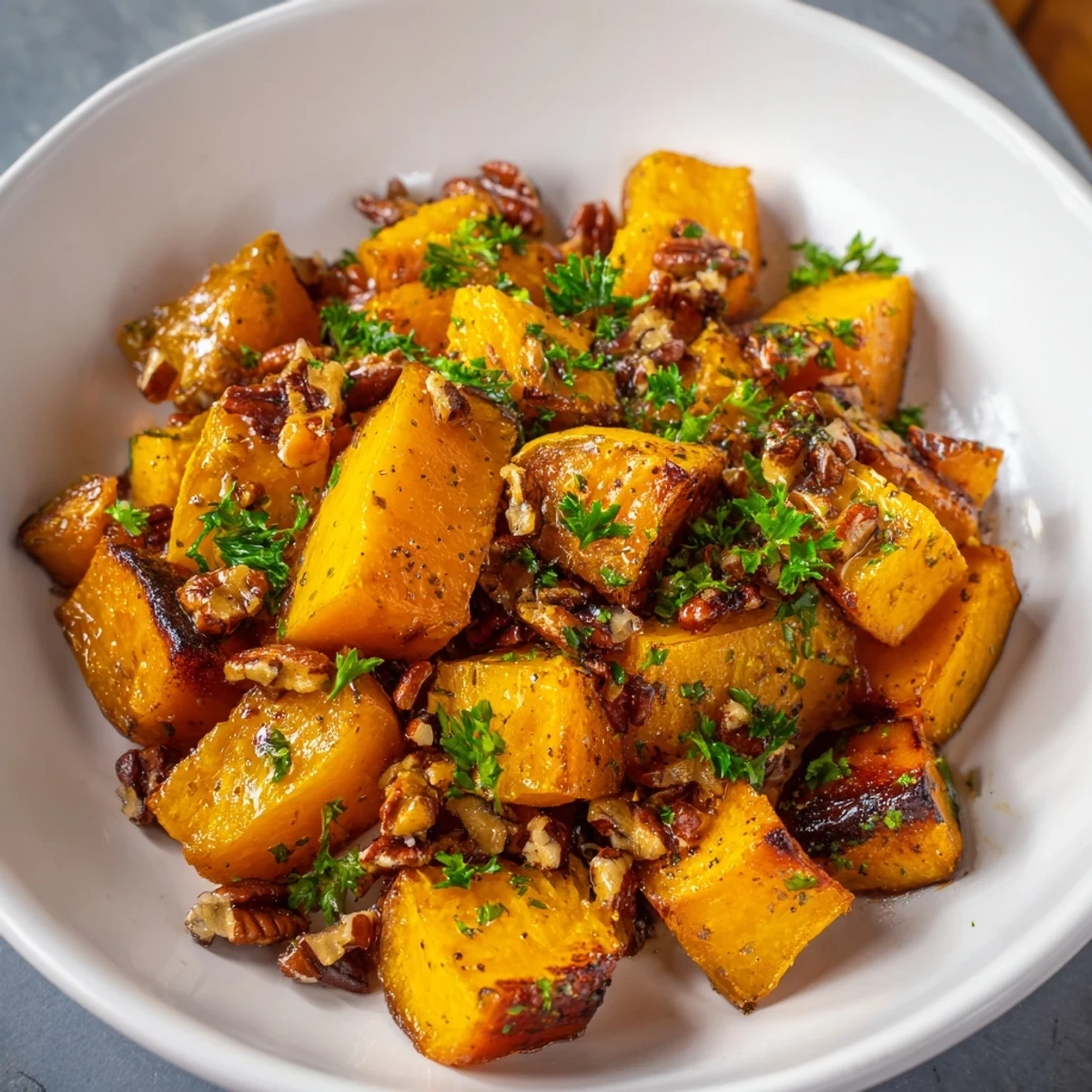 Bright maple glazed squash