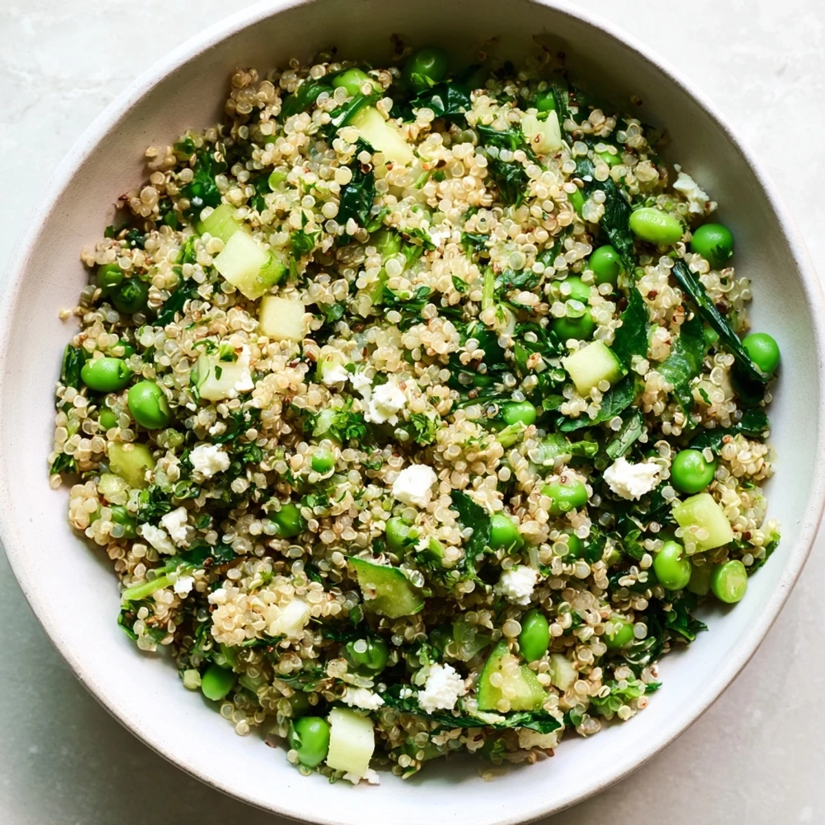 This warm Emerald Savory Grain features a beautiful blend of spinach, kale, and zucchini.