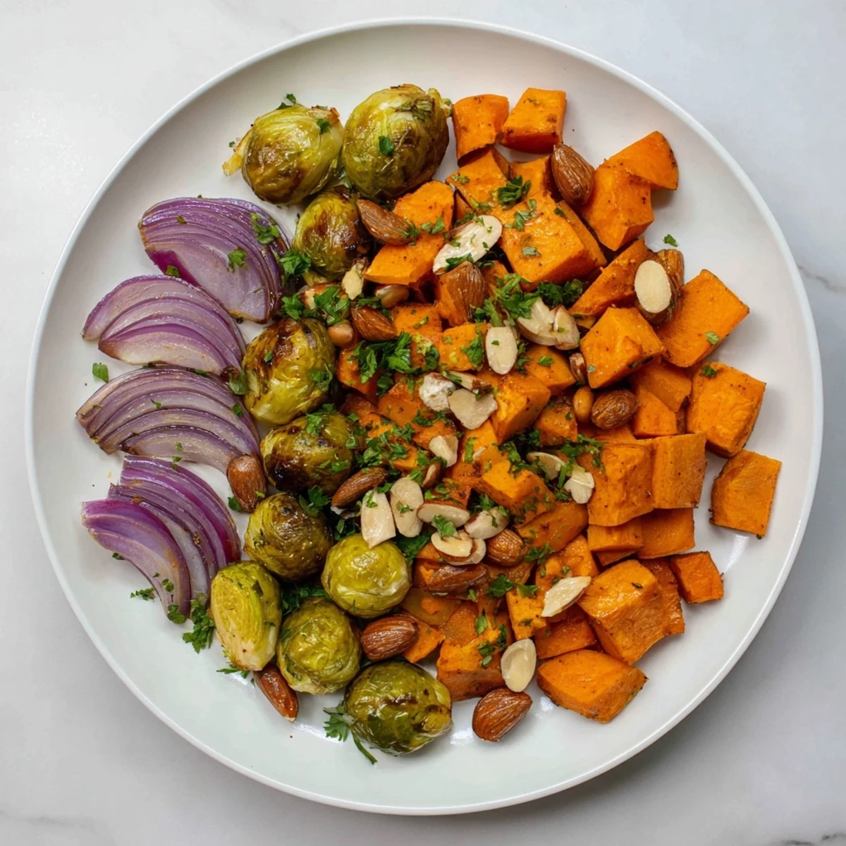 Vibrant Harvest Toasted Almonds served warm, a delicious vegetarian recipe on a platter.