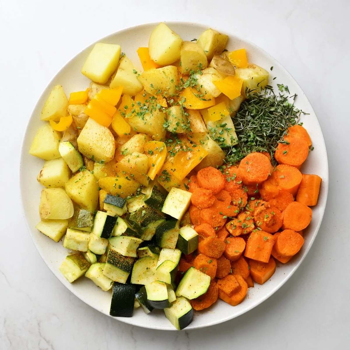 Golden Herbed Veg recipe: Golden-roasted vegetables, fragrant with herbs, a colorful, healthy, and inviting side dish.