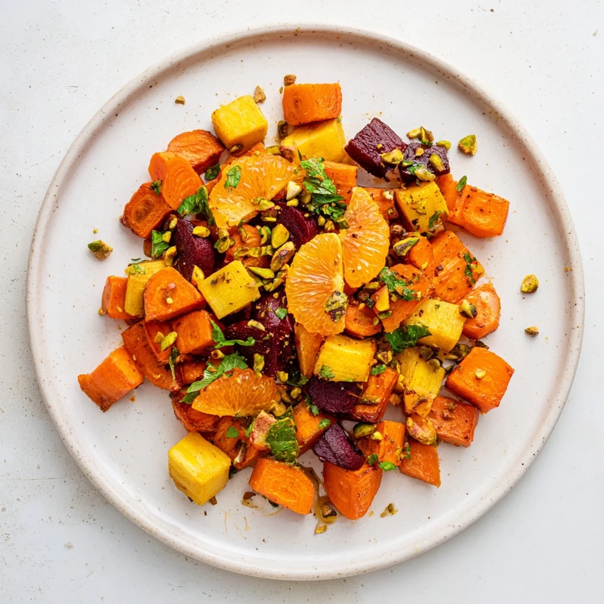 Vibrant Root Bright Citrus Salad, a vegetarian delight featuring tender roasted roots and a zesty vinaigrette.