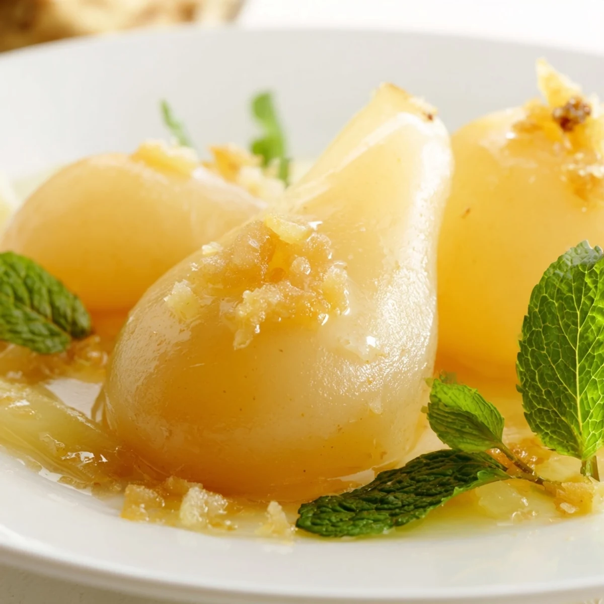 Pear Ginger Poached Fruit