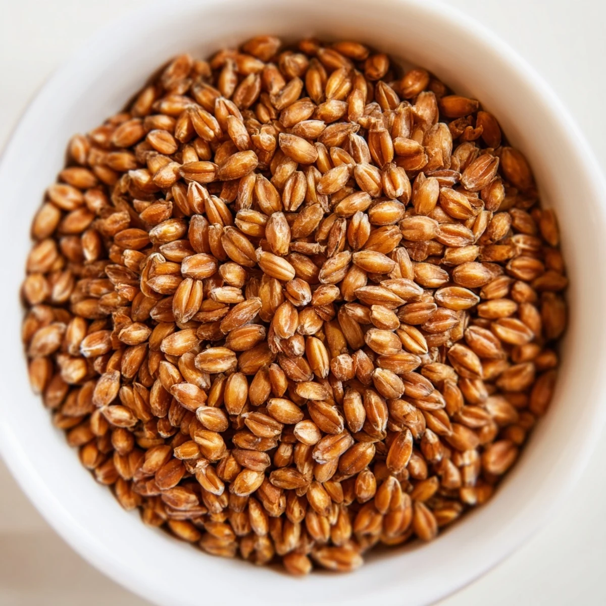 Golden brown roasted barley grains spill from a baking sheet, offering a warm, nutty aroma and crunchy texture for snacks or tea.