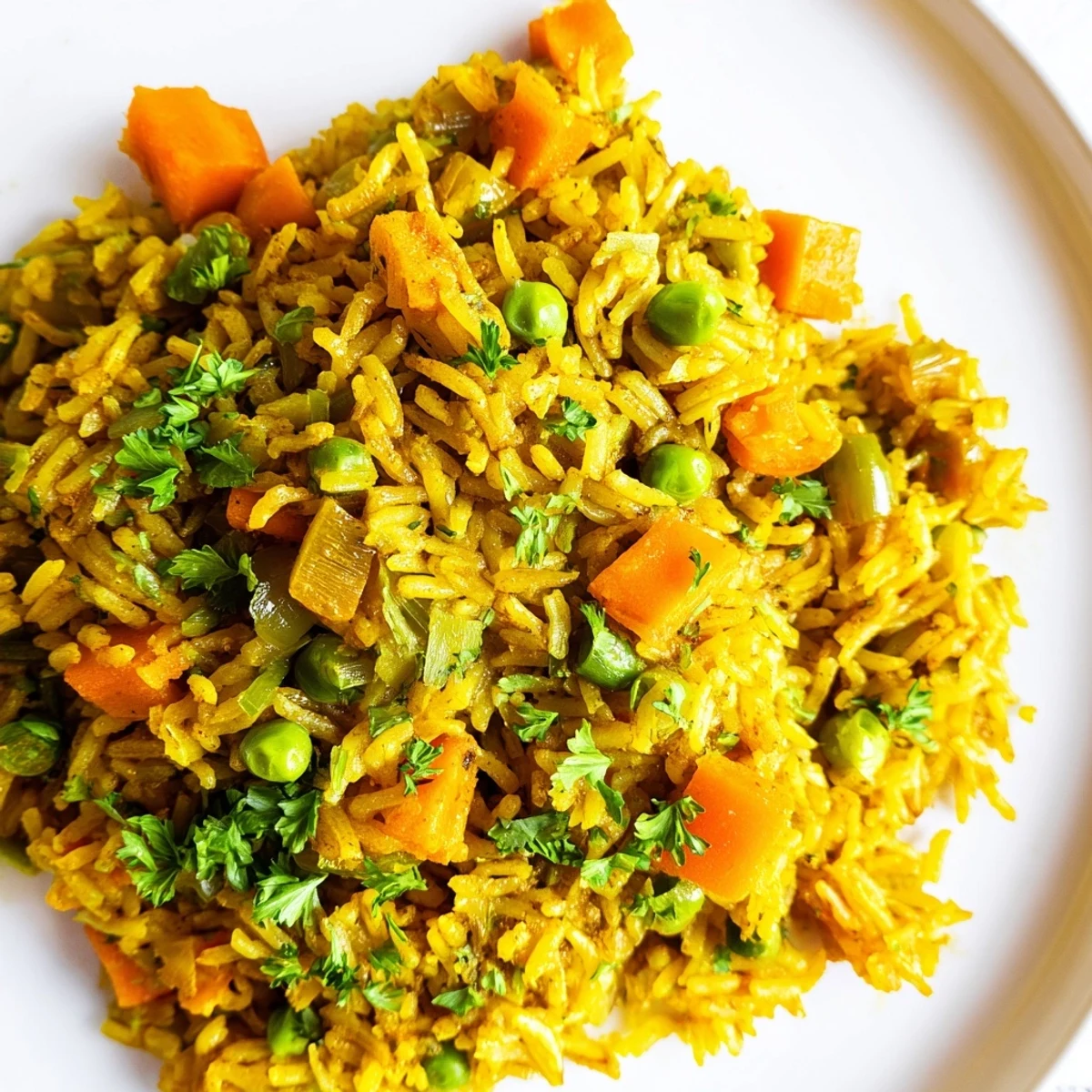 Golden Hearth Warm Rice steaming in a bowl, garnished with fresh parsley and a lemon wedge beside a rustic spoon. 