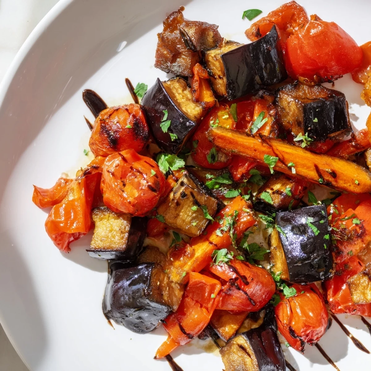 Aromatic Roasted Charred Veg, perfect alongside grilled meats or tossed with pasta for dinner.