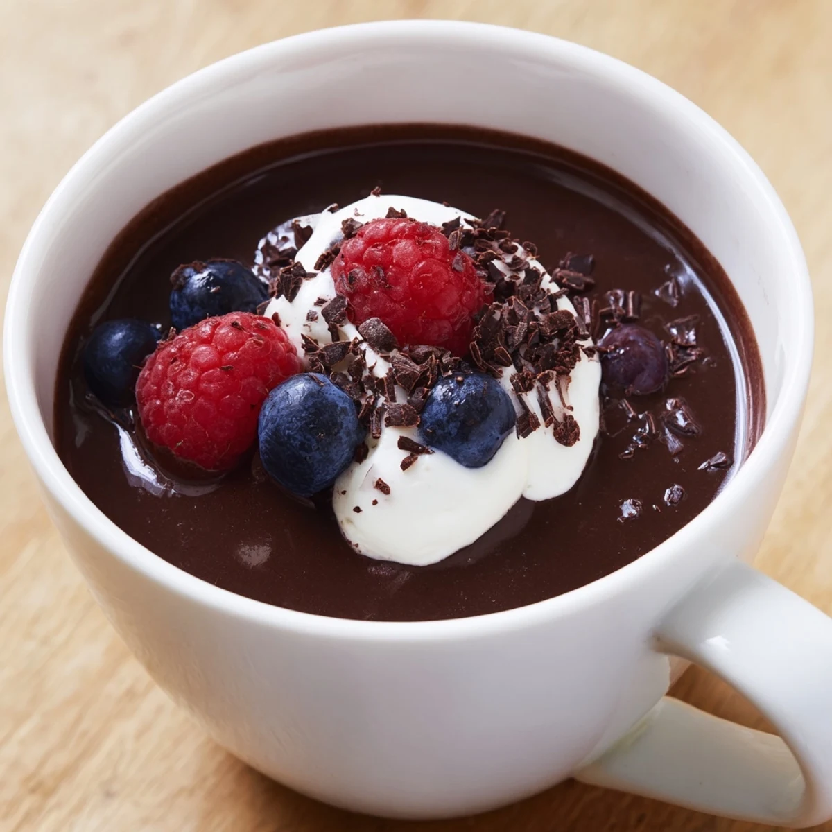 Hearth Cocoa Berry simmering in a saucepan, mixed berries gently mashing to release vibrant red juice.  