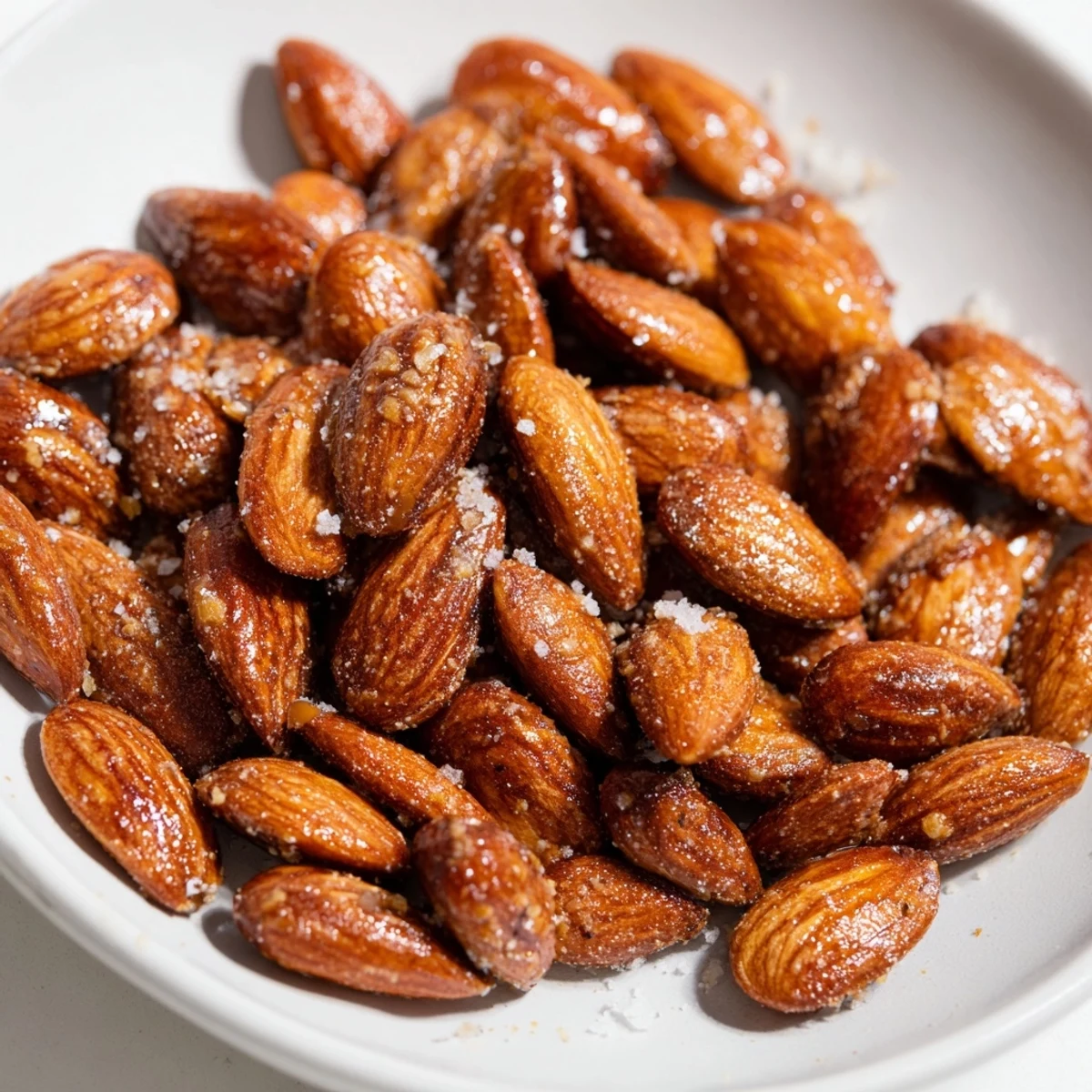 Hearth Toasted Almond spread on a parchment-lined baking sheet, with a drizzle of honey for a sweet, crunchy treat.